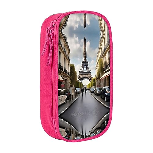 Oxford Cloth Pencil Case - Durable and Stylish Pen Case for School and Office Supplies Paris Street Scene Eiffelturm, rose, Einheitsgröße, Brustbeutel von OdDdot