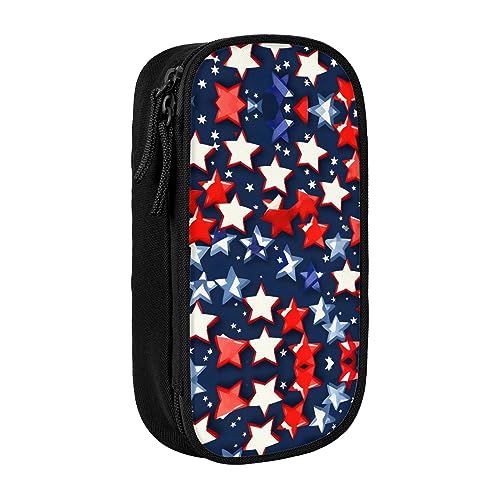 Oxford Cloth Pencil Case - Durable and Stylish Pen Case for School and Office Supplies Patriotic Stars Strips Independence Day, Schwarz , Einheitsgröße, Brustbeutel von OdDdot