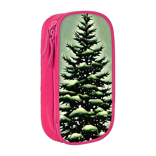 Oxford Cloth Pencil Case - Durable and Stylish Pen Case for School and Office Supplies Pine Needle Tree Winter Landscape, rose, Einheitsgröße, Brustbeutel von OdDdot