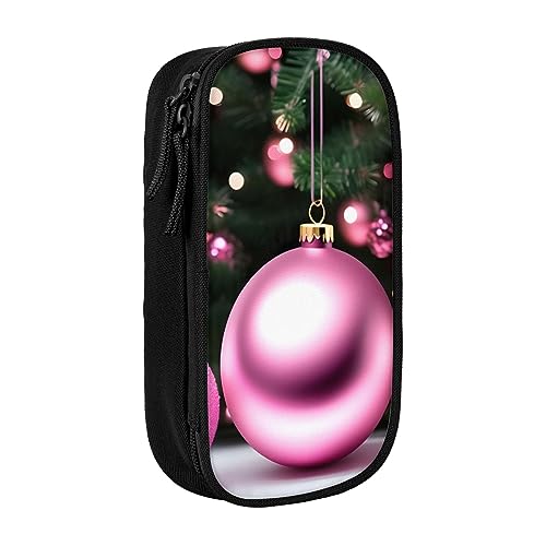 Oxford Cloth Pencil Case - Durable and Stylish Pen Case for School and Office Supplies Pink Christmas Balls, Schwarz , Einheitsgröße, Brustbeutel von OdDdot