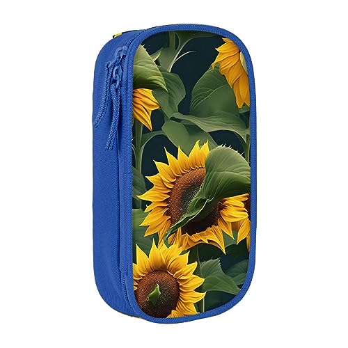 Oxford Cloth Pencil Case - Durable and Stylish Pen Case for School and Office Supplies Plants Theme Sunflower, blau, Einheitsgröße, Brustbeutel von OdDdot