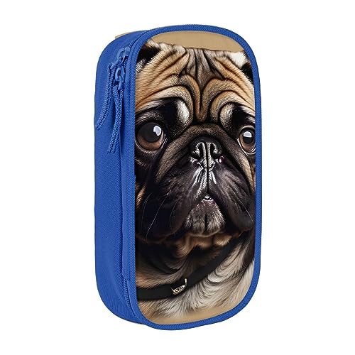 Oxford Cloth Pencil Case - Durable and Stylish Pen Case for School and Office Supplies Pug Dogs, blau, Einheitsgröße, Brustbeutel von OdDdot