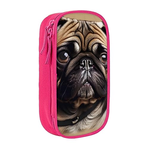 Oxford Cloth Pencil Case - Durable and Stylish Pen Case for School and Office Supplies Pug Dogs, rose, Einheitsgröße, Brustbeutel von OdDdot