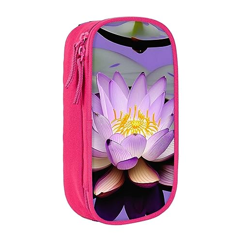 Oxford Cloth Pencil Case - Durable and Stylish Pen Case for School and Office Supplies Purple Lotus Flower, rose, Einheitsgröße, Brustbeutel von OdDdot