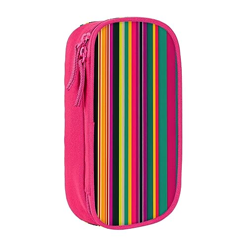 Oxford Cloth Pencil Case - Durable and Stylish Pen Case for School and Office Supplies Rainbow Colored Striped, rose, Einheitsgröße, Brustbeutel von OdDdot