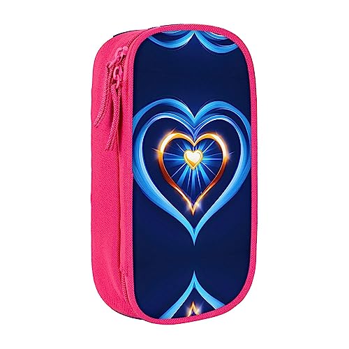 Oxford Cloth Pencil Case - Durable and Stylish Pen Case for School and Office Supplies Sky Blue Heart, rose, Einheitsgröße, Brustbeutel von OdDdot