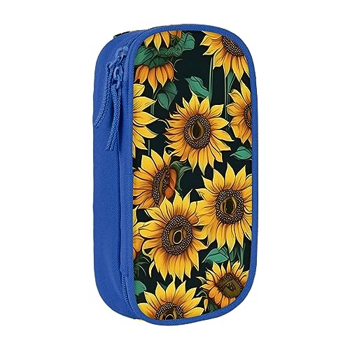 Oxford Cloth Pencil Case - Durable and Stylish Pen Case for School and Office Supplies Sunflower, blau, Einheitsgröße, Brustbeutel von OdDdot