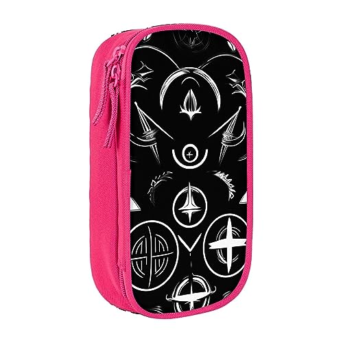 Oxford Cloth Pencil Case - Durable and Stylish Pen Case for School and Office Supplies Supernatural Symbols Black, rose, Einheitsgröße, Brustbeutel von OdDdot