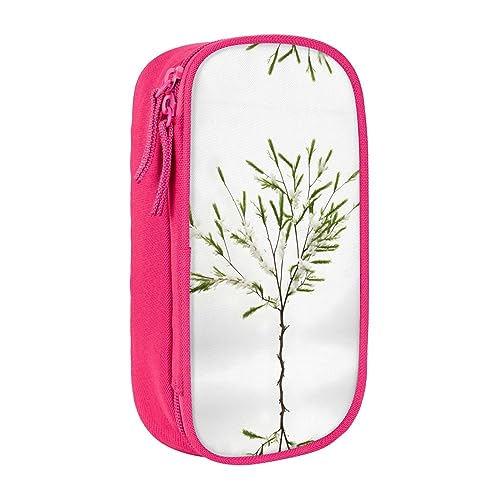 Oxford Cloth Pencil Case - Durable and Stylish Pen Case for School and Office Supplies White Natural Plant Green Twig, rose, Einheitsgröße, Brustbeutel von OdDdot