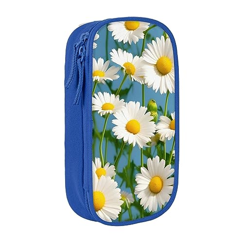 Oxford Cloth Pencil Case - Durable and Stylish Pen Case for School and Office Supplies White Small Flowers, blau, Einheitsgröße, Brustbeutel von OdDdot