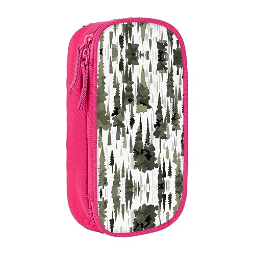 Oxford Cloth Pencil Case - Durable and Stylish Pen Case for School and Office Supplies White Trees Camo Pattern, rose, Einheitsgröße, Brustbeutel von OdDdot