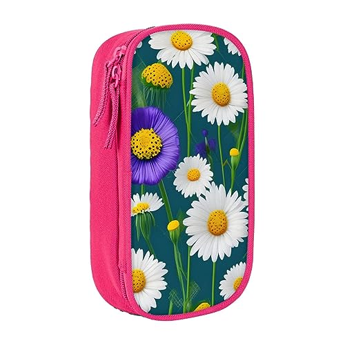 Oxford Cloth Pencil Case - Durable and Stylish Pen Case for School and Office Supplies Wild Flowers and Daisies, rose, Einheitsgröße, Brustbeutel von OdDdot