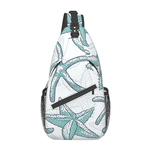 Paris City Tree Eiffelturm Kunstdruck Crossbody Bauchtasche Sling Rucksack Tasche für Damen, Reisen, Wandern, Brusttasche Tagesrucksack, starfish, Einheitsgröße von OdDdot