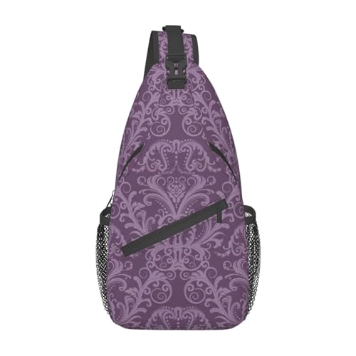 Umhängetasche mit echtem Fischdruck, Schultertasche, für Damen, Reisen, Wandern, Brusttasche, violett, Einheitsgröße von OdDdot