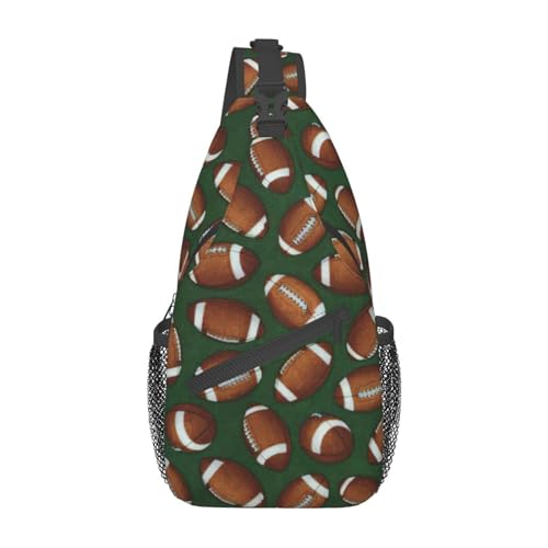 Umhängetasche mit lustigem Ananas-Aufdruck, Schultertasche, für Damen, Reisen, Wandern, Brusttasche, Tagesrucksack, Fußball grün, Einheitsgröße von OdDdot