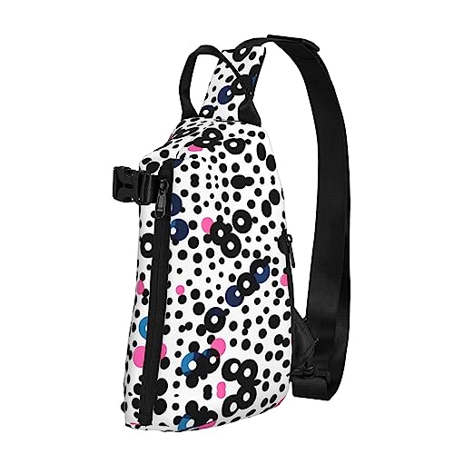 Wasserdichte Polyester-Gürteltasche, langlebig und leicht, Crossbody-Schultertasche für Damen, ideal für Reisen, Alpaka Lama, Weiß mit schwarzen Punkten, Einheitsgröße von OdDdot