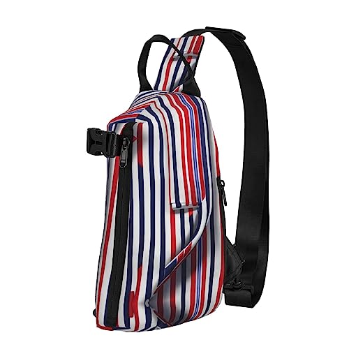 Wasserdichte Polyester-Gürteltasche, langlebig und leicht, Crossbody-Schultertasche für Damen, ideal für Reisen, Muschel, Seestern, Rot Blau Weiß Grau Streifen, Einheitsgröße von OdDdot