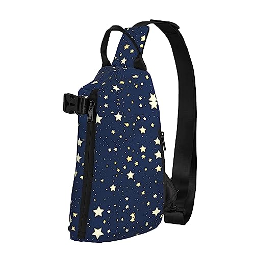 Wasserdichte Polyester-Gürteltasche, langlebig und leicht, Crossbody-Schultertasche für Damen, ideal für Reisen, Palme, violetter Sonnenuntergang, Marineblau Himmel und Stern, Einheitsgröße von OdDdot