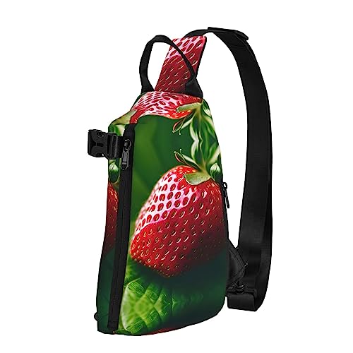 Wasserdichte Polyester-Gürteltasche, langlebig und leicht, Crossbody-Schultertasche für Damen, ideal für Reisen, Sugar Skull, Erdbeere, Einheitsgröße von OdDdot