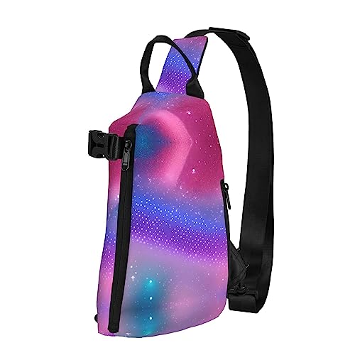 Wasserdichte Polyester-Gürteltasche, langlebig und leicht, Crossbody-Schultertasche für Damen, ideal für Reisen, chinesische Landschaftsmalerei, Blau Rosa und Lila Pastellfarben, Einheitsgröße von OdDdot