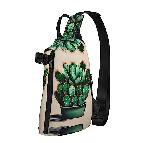 Wasserdichte Polyester-Gürteltasche, langlebig und leicht, Crossbody-Schultertasche für Damen, ideal für Reisen, chinesische Landschaftsmalerei, Kaktus Kunst, Einheitsgröße von OdDdot