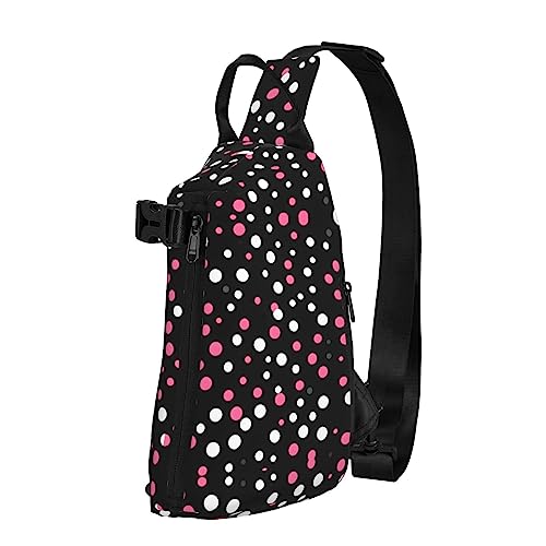 Wasserdichte Polyester-Gürteltasche, langlebig und leicht, Crossbody-Schultertasche für Damen, ideal für Reisen Jet-Kämpfer, Schwarz gepunktet, Einheitsgröße von OdDdot