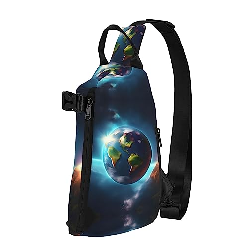 Wasserdichte Polyester-Gürteltasche, langlebig und leicht, Crossbody-Schultertasche für Damen, ideal für Reisen mit Pommerschen Muster, Planet, Einheitsgröße von OdDdot