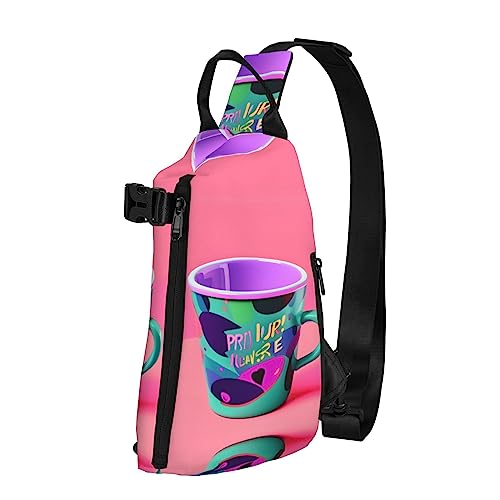 Wasserdichte Polyester-Gürteltasche, langlebig und leicht, Crossbody-Sling-Tasche für Damen, ideal für Reisen, 90er-Jahre-Cup-Design, 90er-Jahre-Tassen-Design, Einheitsgröße von OdDdot