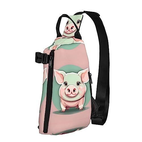 Wasserdichte Polyester-Gürteltasche, langlebig und leicht, Crossbody-Sling-Tasche für Damen, ideal für Reisen, niedliche Tupfen, Niedliches langes Ohrschwein, Einheitsgröße von OdDdot