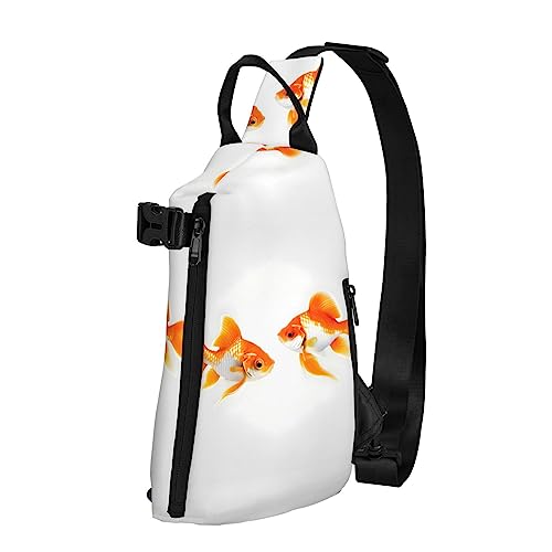 Wasserdichte Polyester-Gürteltasche, langlebig und leicht, Crossbody-Sling-Tasche für Damen, ideal für Reisen, niedliche Tupfen, Süßer Goldfisch, Einheitsgröße von OdDdot