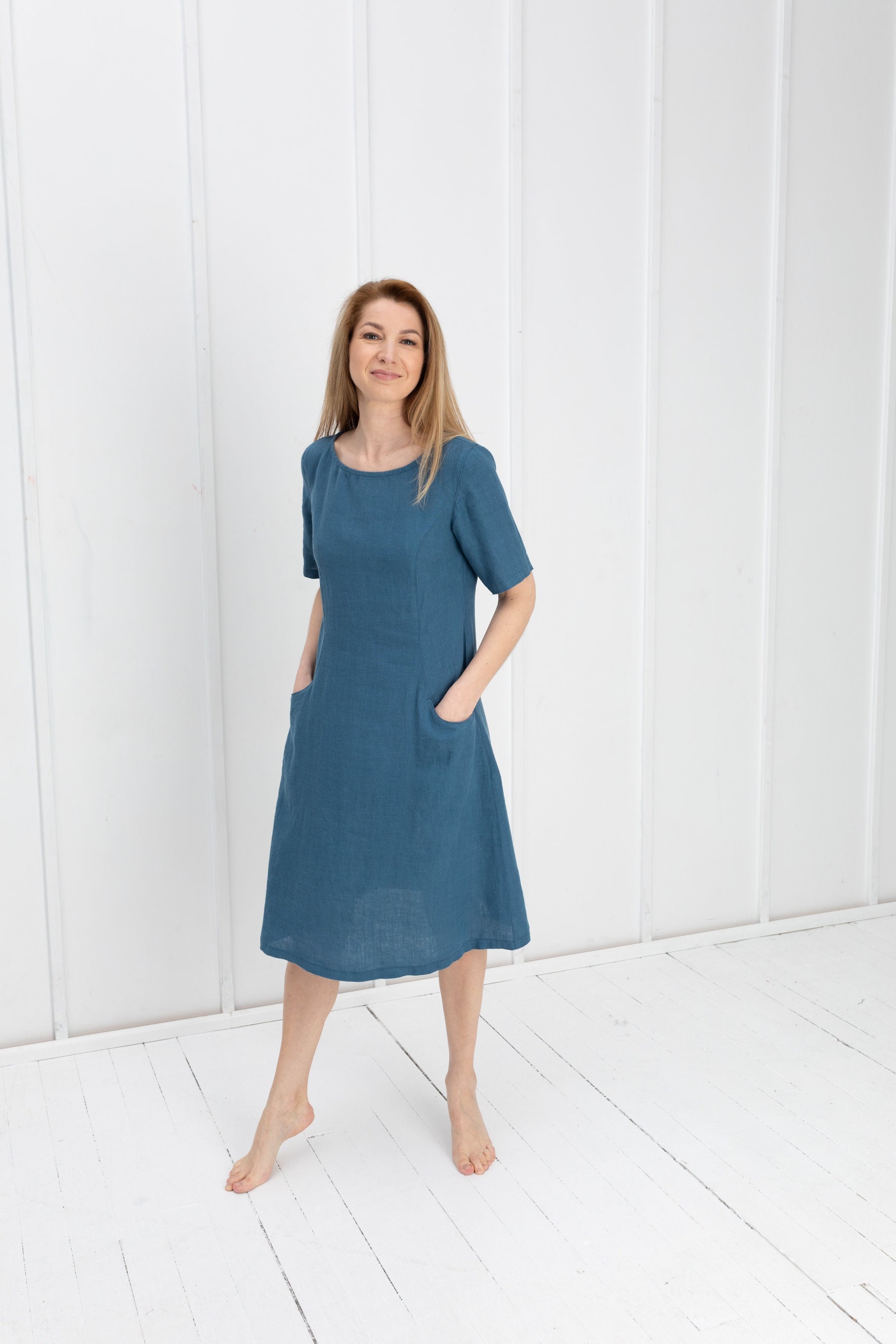 100 % Leinenkleid, Lockeres Flachskleid/ 1234 von OdaLux