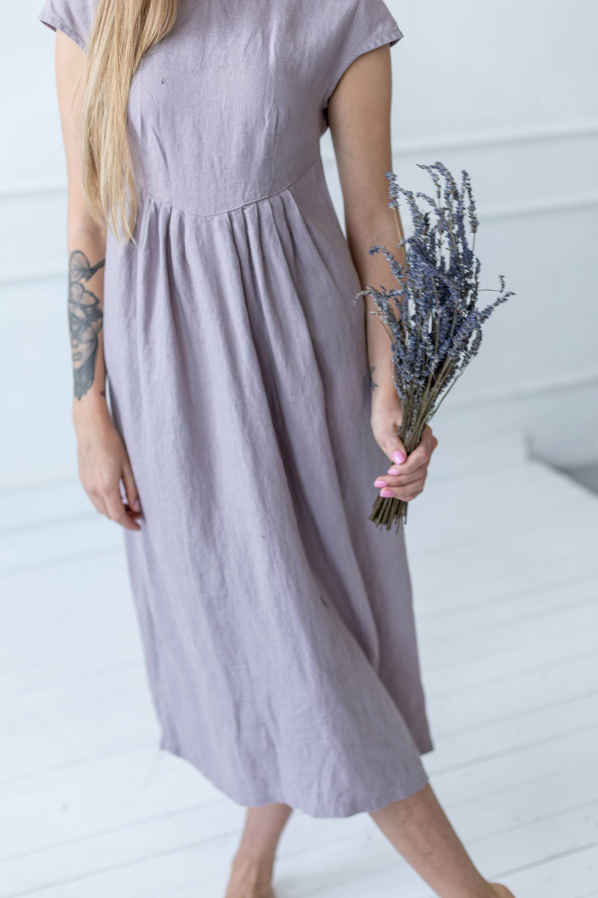 Kleid Aus 100 % Reinem Leinen/ 1207 von OdaLux