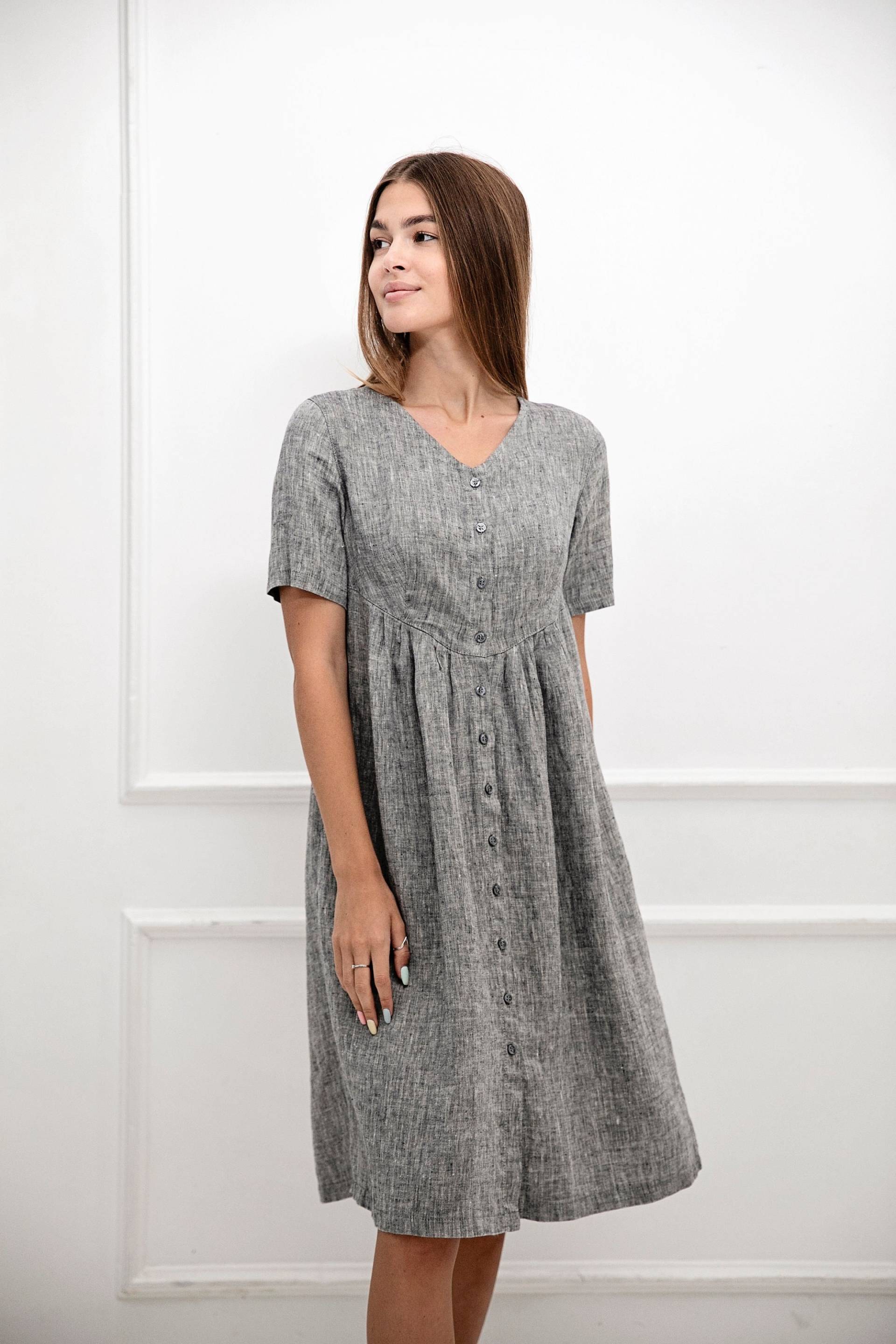 Kleid Aus 100 % Reinem Leinen/ 1221 von OdaLux