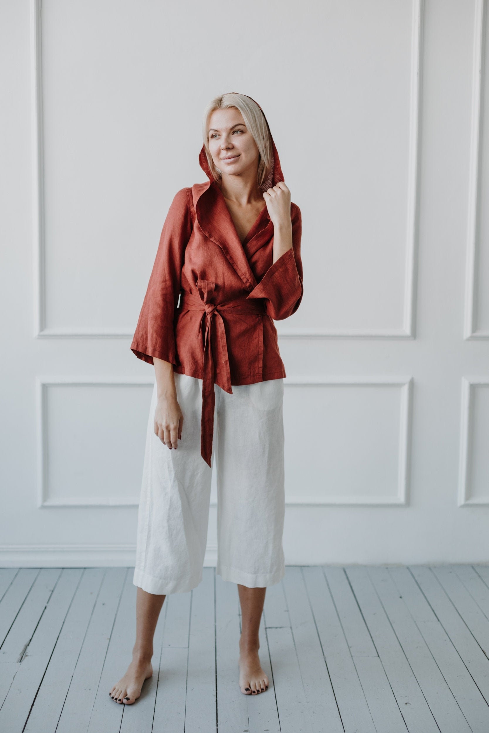 Wickel-Hoody-Tunika Aus 100 % Leinen/ 1288 Wickel-Hoody-Tunika Aus 100 % Leinen/ 1288 von OdaLux