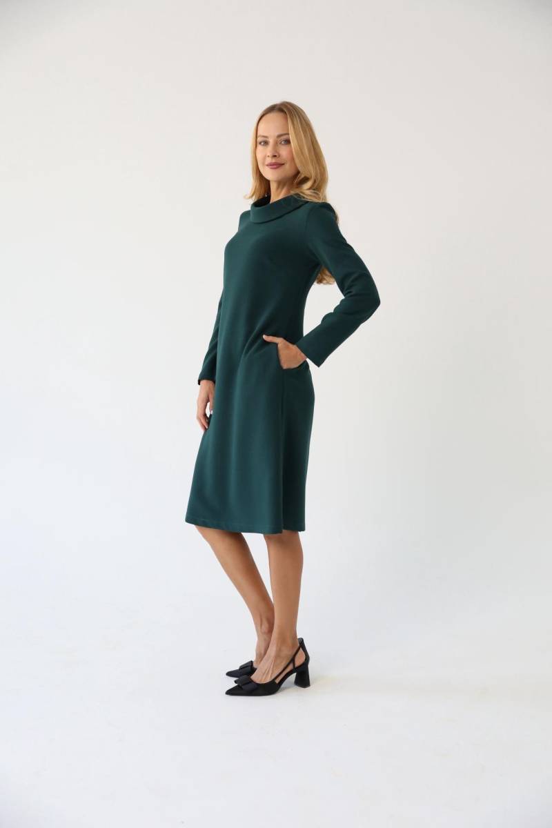 Winter-/Herbstkleid Mit Langen Ärmeln, Lockeres Warmes Kleid, Individuelles Midikleid, Handgemachte Plus Size Robe/ 3005 von OdaLux