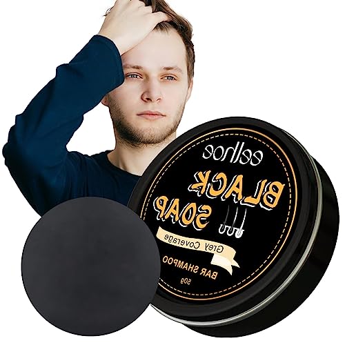 Graues Haar-Shampoo-Riegel - Grauer Reverse Bar Seifenbezug für Männer - Graues Haar-Shampoo, Haarverdunkelung, komprimiert, 50 g, Seifenabdeckung für grau-weißes Haar, Bart Odavom von Odavom