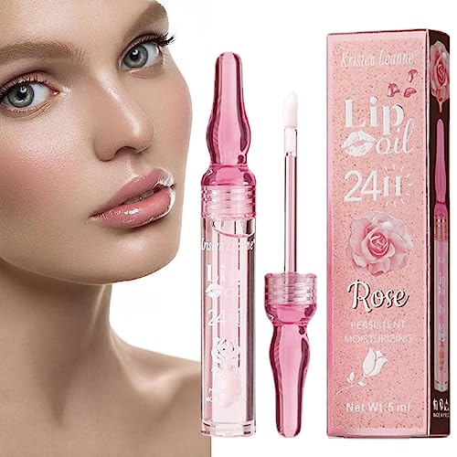 Lippenöl für Frauen - 5 ml kleines feuchtigkeitsspendendes Rosenblüten-Make-up für die Lippen,Tragbares nährendes Lippenpflegeprodukt für Frauen, langanhaltendes Make-up als Geschenk zum Odavom von Odavom