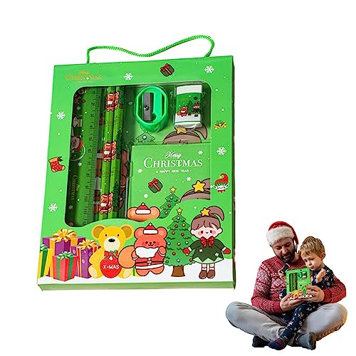 Weihnachtsschulbriefpapier-Set - Briefpapier-Geschenkbox-Set für Studenten | Sicheres Schreibwaren-Werkzeug für Kindergartenpreise, Weihnachtsgeschenke, Geburtstagsgeschenke Odavom von Odavom