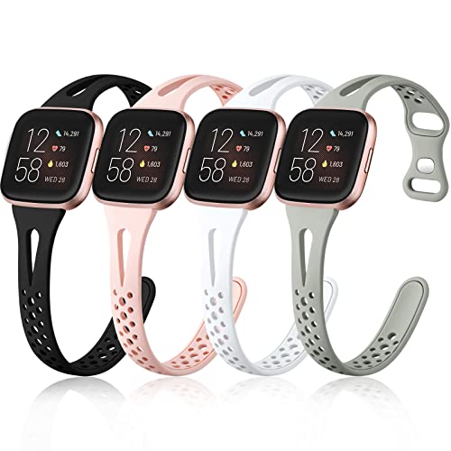 Odbeai Kompatibel mit Fitbit Versa 2 Bands für Damen Herren, Bänder für Fitbit Versa Lite/Versa SE, Slim Sport Breathable Soft Silicone Replacement Wristbands 4Packs Odbeai Kompatibel mit Fitbit Versa 2 Bands für Damen Herren, Bänder für Fitbit Versa Lite/Versa SE, Slim Sport Breathable Soft Silicone Replacement Wristbands 4Packs von Odbeai