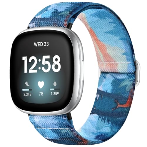 Odbeai Kompatibel mit Fitbit Versa 3 Bändern/Versa 4 Bändern für Damen und Herren, kompatibel mit Fitbit Sense 2 Band/Sense Band, verstellbares elastisches Nylon, Sport, niedlich, dehnbar, stilvolle Odbeai Kompatibel mit Fitbit Versa 3 Bändern/Versa 4 Bändern für Damen und Herren, kompatibel mit Fitbit Sense 2 Band/Sense Band, verstellbares elastisches Nylon, Sport, niedlich, dehnbar, stilvolle von Odbeai