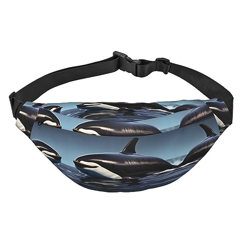 Wasserdichte Polyester Bauchtasche mit - leichte und langlebige Umhängetasche für Damen und Herren Orca Killer Whale, Orca-Killerwal-Aufdruck, Einheitsgröße von Odddot