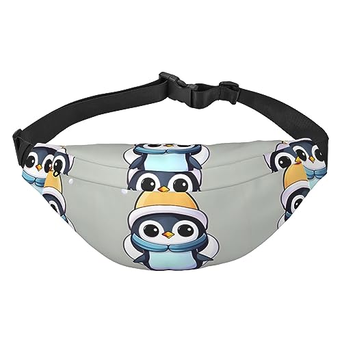 Wasserdichte Polyester Bauchtasche mit - leichte und langlebige Umhängetasche für Männer und Frauen, süßes Schwein, Niedlicher Pinguin-Aufdruck, Einheitsgröße von Odddot