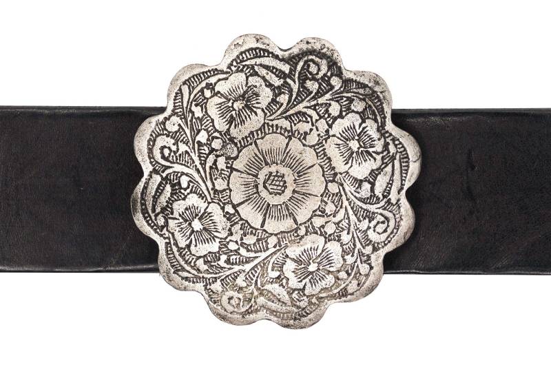 Antike Silber Gürtelschnalle Made in Usa Florales Design Mit Aufwendigen Schnitzereien von OddsEndsandGoodStuff