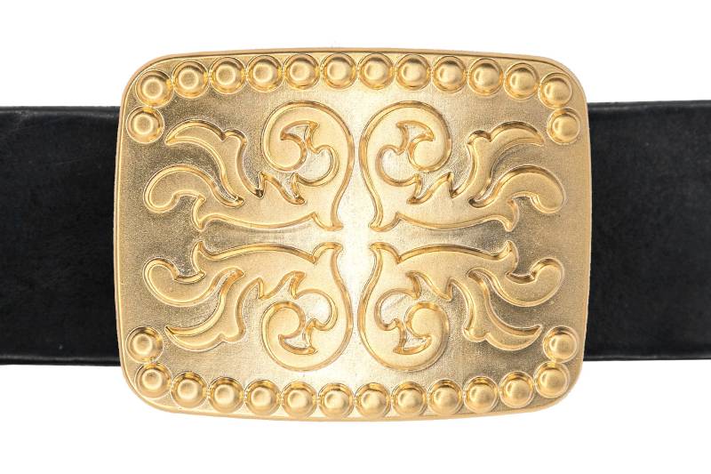 Opulente Gürtelschnalle Goldschimmer Mit Opulentem Symbol Und Glänzender Oberfläche Opulente Gürtelschnalle Goldschimmer Mit Opulentem Symbol Und Glänzender Oberfläche von OddsEndsandGoodStuff