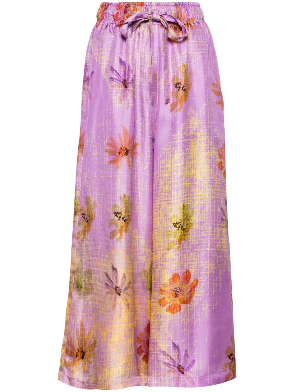 Odeeh Weite Hose mit Blumen-Print - Violett von Odeeh