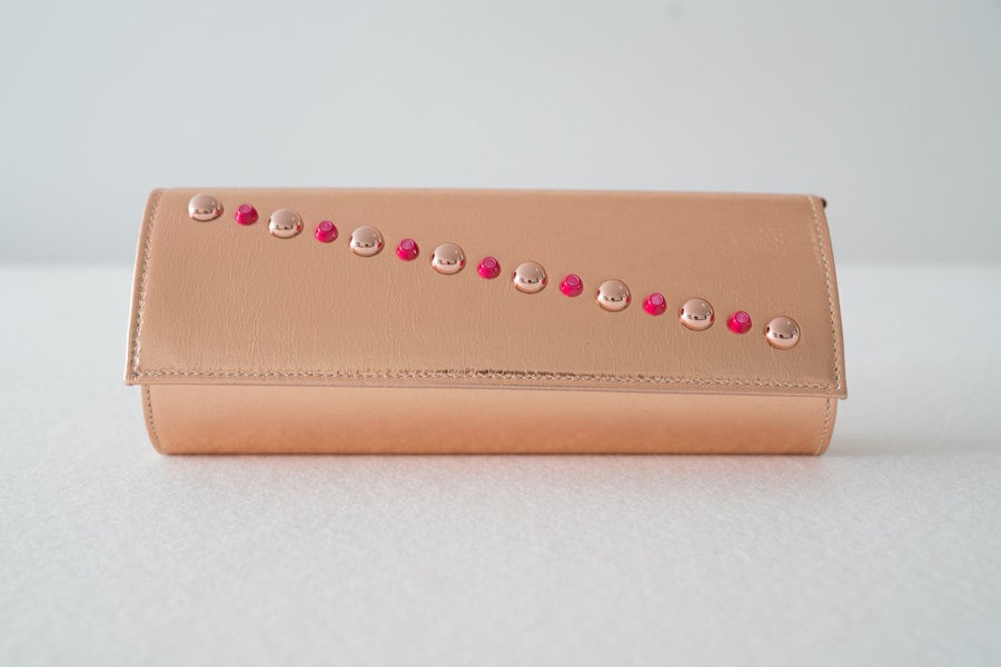 Wie Umhängetasche Oder Leder Stoff Abend Kupplung Gold Farbe Pink Metallic Stollen Wie Umhängetasche Oder Leder Stoff Abend Kupplung Gold Farbe Pink Metallic Stollen von OdesignIT