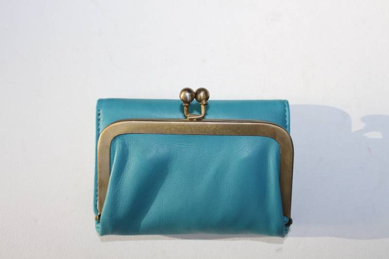 Türkise Spangen Geldbörse Kleine Blaue Geldbörse Mit Platz Für Karten von OdiLynch