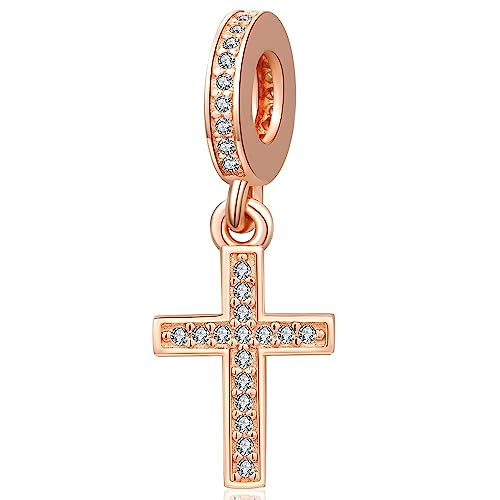 Charms Kreuz für Pandora, Damen Charm Anhänger 925 Sterling Silber Bead Charms Passen Europäisch Armband Anhänge Schmuck Geschenk für Frauen von Odinstone