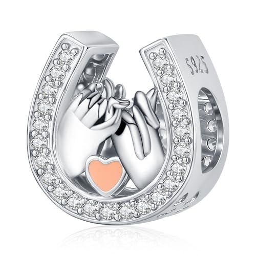 Hufeisen Charm Glücklich Bead Pandora Ich liebe dich Herz Charm 925 Sterling Silber für Armband Anhänger Schmuck Geschenk für Frauen Mädchen Schwester Mutter Mama Freund von Odinstone