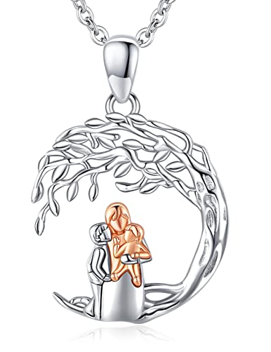 Odinstone Mutter Tochter Kette Lebensbaum Halskette Damen 925 Sterling Silber Mutter und Kind Anhänger Baum des Lebens Schmuckgeschenke für Frauen Mutter Tochter Muttertag von Odinstone